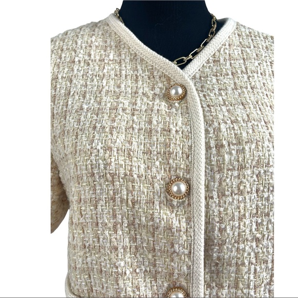 MO NI Tweed jacket half sleeves size medium - Picture 4 of 8